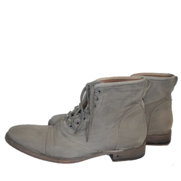 John Varvatos Gray Canvas Fleetwood Boots - Picture 5 of 9